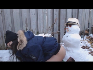 crazy fucks with a snowman (sex, porn, debauchery, private)